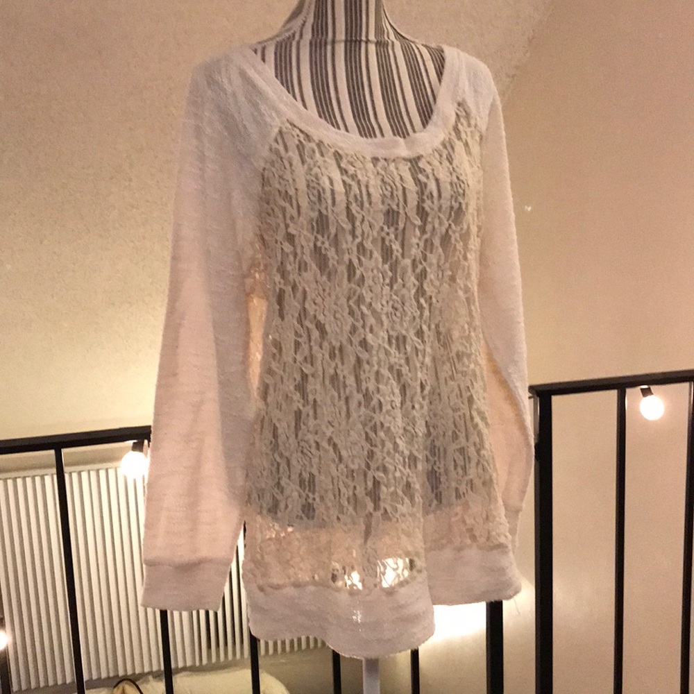 Lace long sleeve shirt
